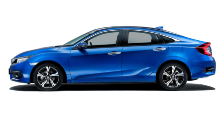 Vue latérale de la Honda Civic 4 portes.
