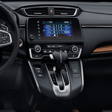 Vue latérale du système d'info-divertissement 7 pouces du Honda CR-V.