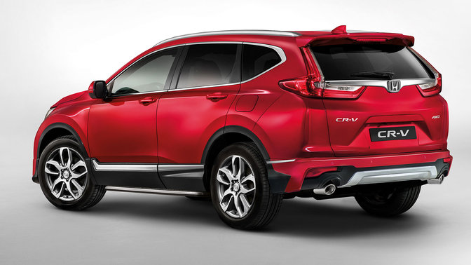 Vue latérale arrière du Honda CR-V.