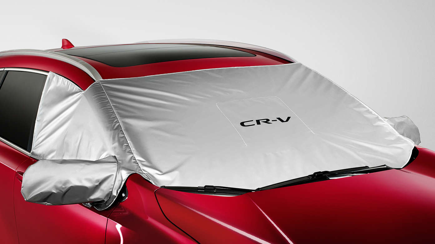 Vue latérale de la housse de pare-brise du Honda CR-V.