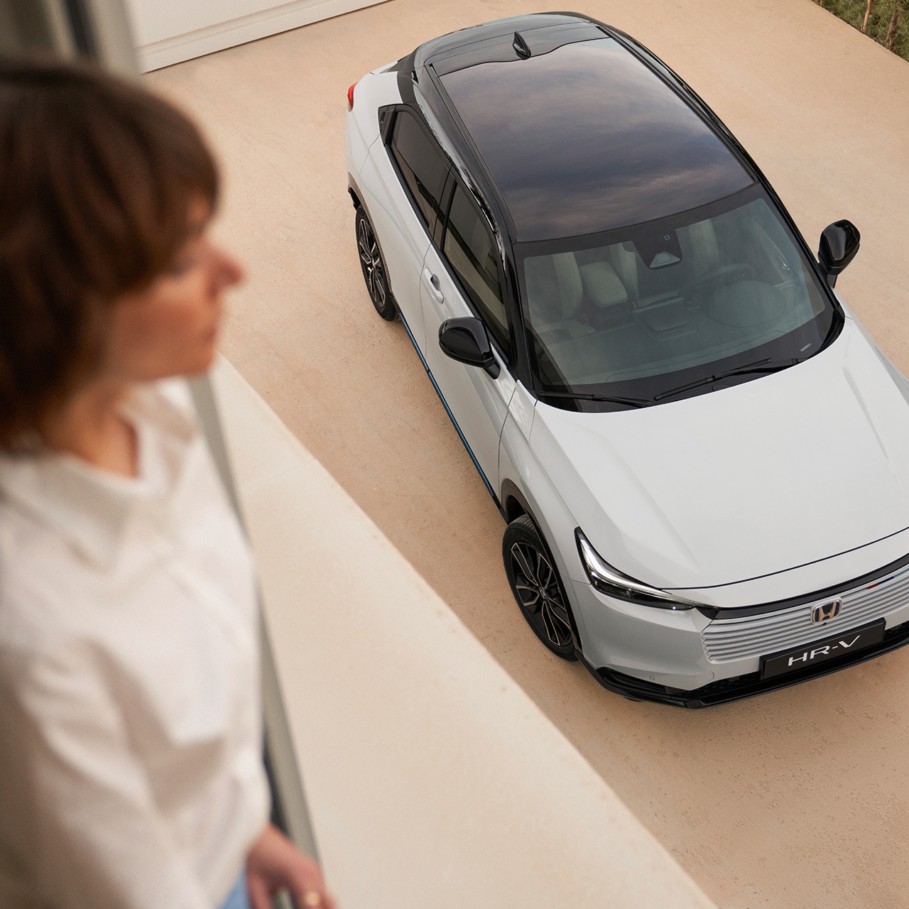 Vue aérienne du dessus du HR-V. 