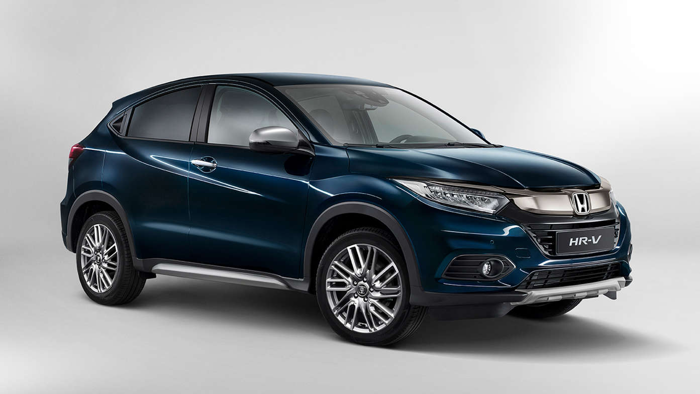 Vue de trois quarts arrière du Honda HR-V.