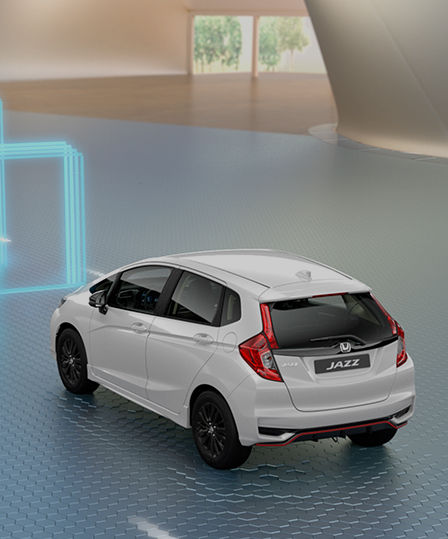 Honda Jazz sur plateforme de test - manoeuvres