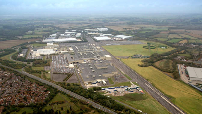 Vue aérienne de l'usine Honda à Swindon.