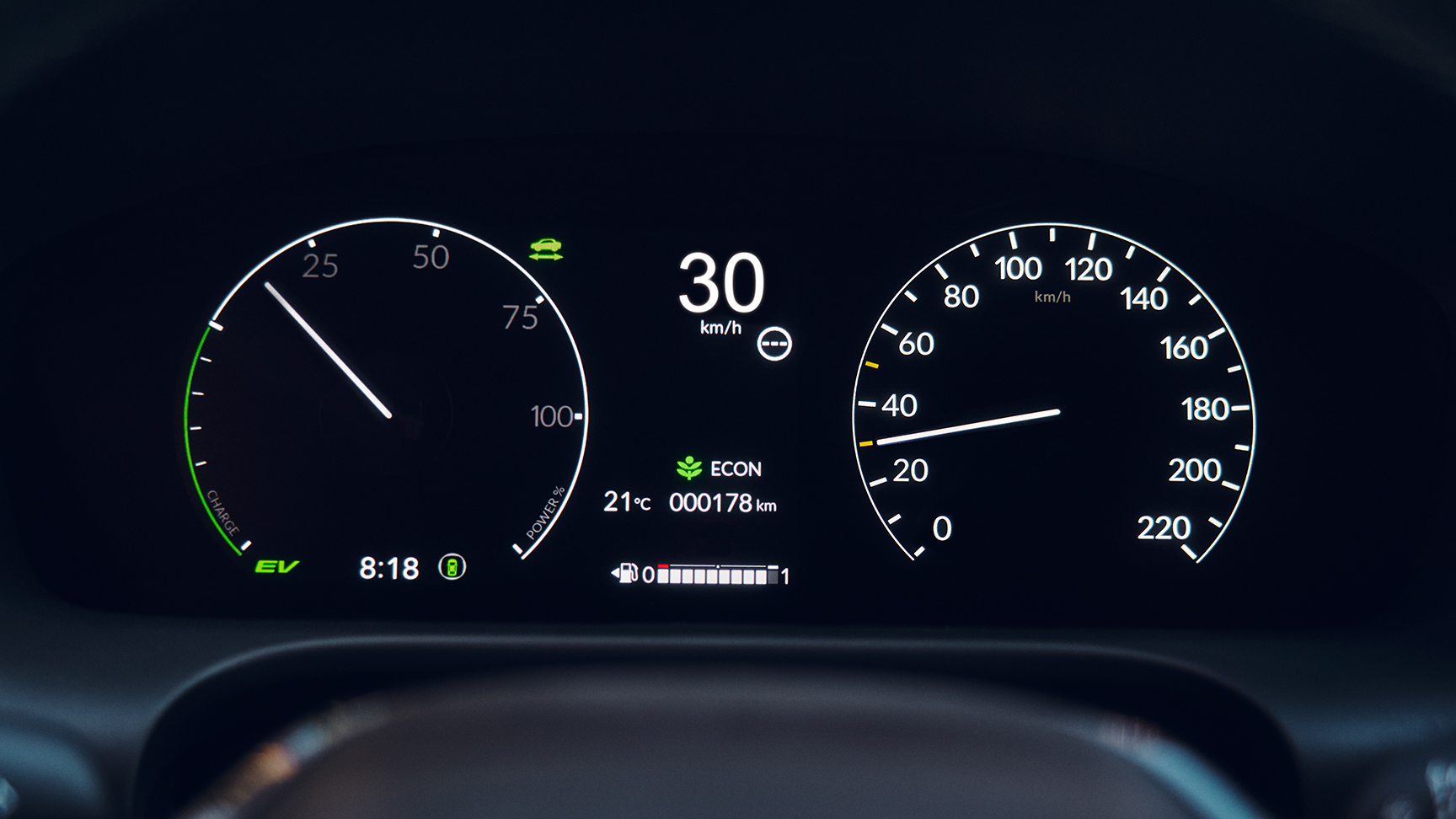 Affichage numérique ZR-V sur tableau de bord