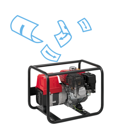 Illustration de brochure d'un groupe électrogène.