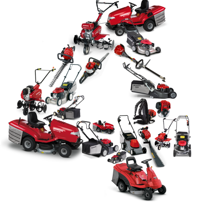 Gamme de produits Honda pour jardin.