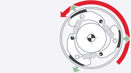 Illustration d'un embrayage centrifuge.