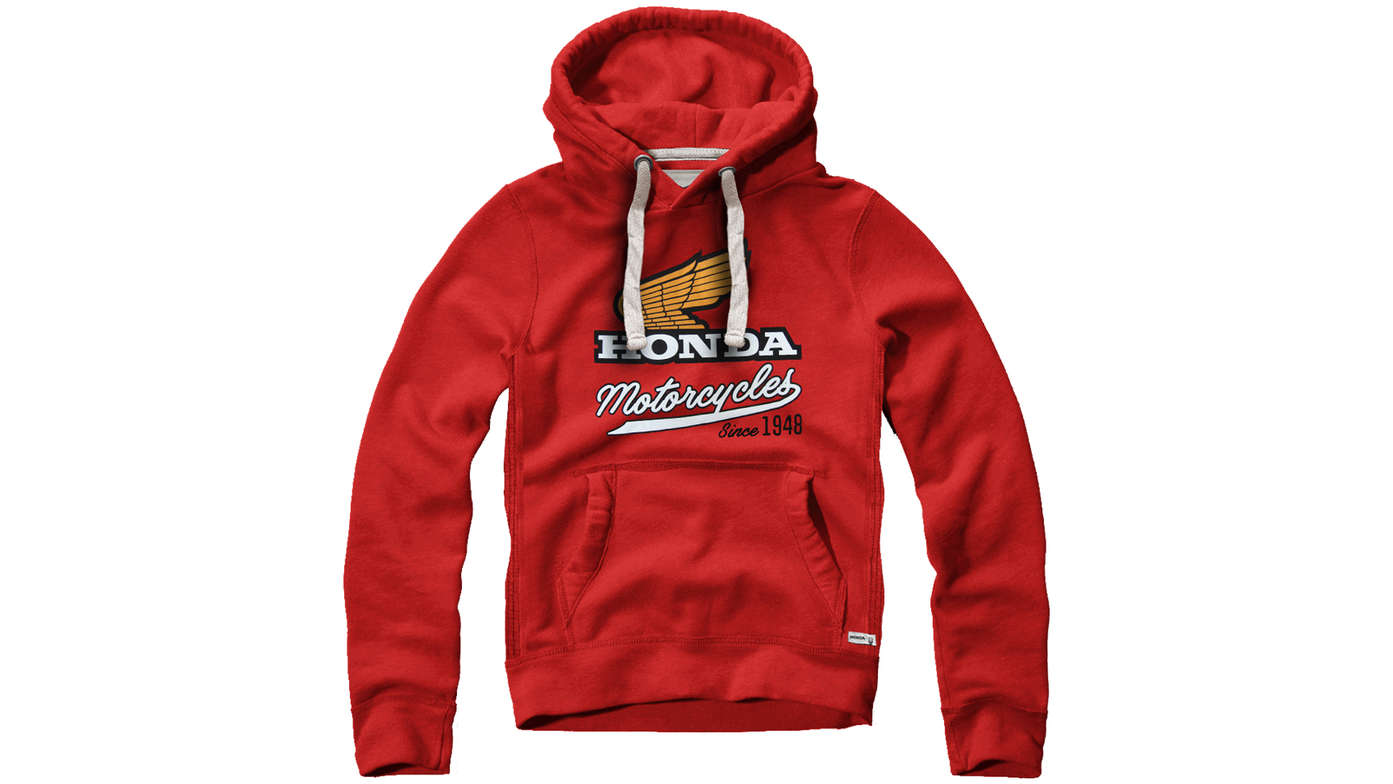 Sweat à capuche vintage Honda rouge. 