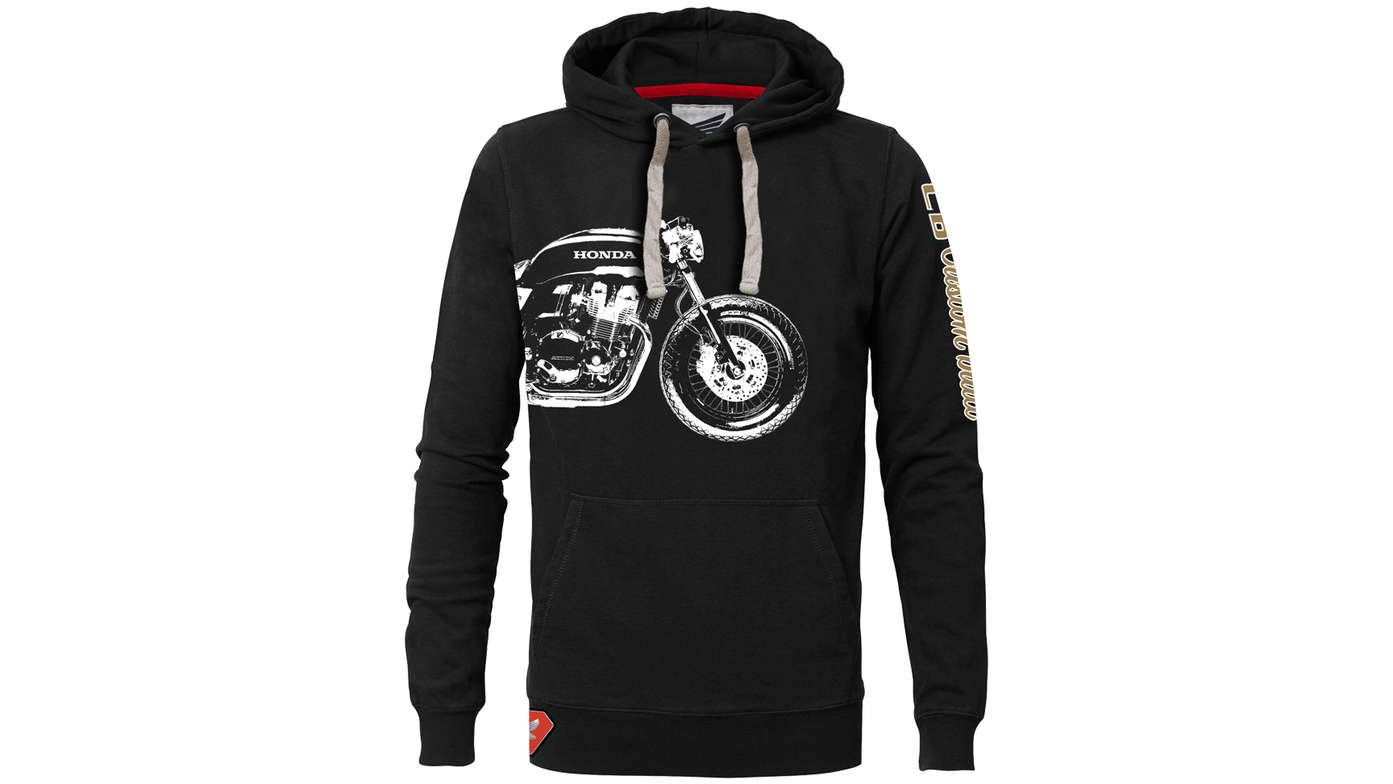 Sweat à capuche vintage Honda noir. 
