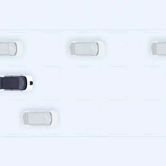 Une vue de dessus de la Honda e montrant la fonction de régulateur de vitesse adaptatif. 