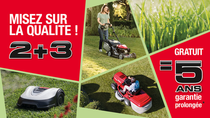 3 ans de garantie prolongée offerte lors de l’achat d’une machine de la gamme jardin Honda jusq’au 30/09/2020.